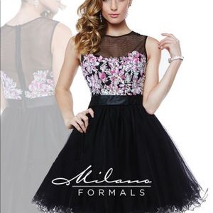 Milano Formals cocktail dress sz 8 black,pink New with tags